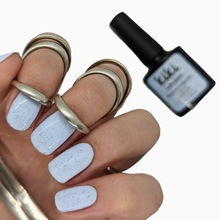 Load image into Gallery viewer, baby blue duck light creme easter new macaron creamy egg shell speckled easter pastel summer spring gel polish manicure