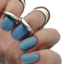 Load image into Gallery viewer, gel polish nail nails gellack gellak blue grey teal pastel muted stone light creme