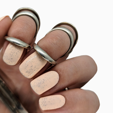 Load image into Gallery viewer, peach yellow pastel gel polish nail art summer spring speckled egg shell easter holiday creme cream