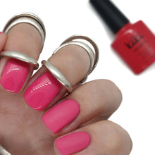 Load image into Gallery viewer, pink nails gel polish nail pretty pink manicure bright classic rose creme cream rosey kiki london art design matte shiny long lasting uk vegan beauty