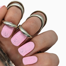 Load image into Gallery viewer, pastel baby pink gel polish speckled duck egg nails biab professional nail art summer spring holiday