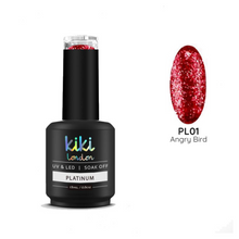 Load image into Gallery viewer, gel polish nail nails red glitter shimmer bright red festive christmas metallic silver specs
