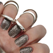 Load image into Gallery viewer, black frost gel polish nails nail glitter shimmer silver brown sparkle metallic shine high quality