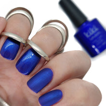 Load image into Gallery viewer, grape juice blue purple blurple shimmer metallic shiny party gel polish nails manicure summer winter sparkle glitter bright