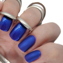 Load image into Gallery viewer, grape juice blue purple blurple shimmer metallic shiny party gel polish nails manicure summer winter sparkle glitter bright