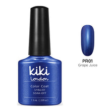 Load image into Gallery viewer, grape juice blue purple blurple shimmer metallic shiny party gel polish nails manicure summer winter sparkle glitter bright