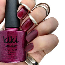 Load image into Gallery viewer, red burgundy deep dark wine gel polish nails nail manicure winter autumn maroon brown shimmer