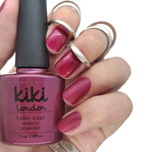 Load image into Gallery viewer, kiki london nail gel polish nails art design matte shiny long lasting uk vegan beauty red burgundy deep dark wine cherry manicure winter autumn maroon brown