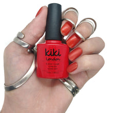 Load image into Gallery viewer, kiki london nail gel polish nails art design matte shiny long lasting uk vegan beauty red orange bright gel polish nails gellac gellack nail shimmer summer fall burnt amber