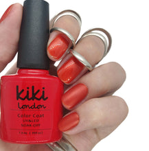 Load image into Gallery viewer, kiki london nail gel polish nails art design matte shiny long lasting uk vegan beauty red orange bright gel polish nails gellac gellack nail shimmer summer fall burnt amber