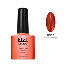 Load image into Gallery viewer, kiki london nail gel polish nails art design matte shiny long lasting uk vegan beauty red orange bright gel polish nails gellac gellack nail shimmer summer fall burnt amber