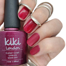 Load image into Gallery viewer, red burgundy deep dark gel polish nails nail manicure winter autumn maroon christmas festive shimmer shiny