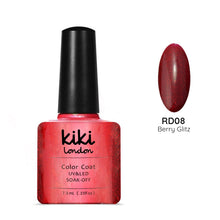 Load image into Gallery viewer, red burgundy deep dark gel polish nails nail manicure winter autumn maroon christmas festive shimmer shiny