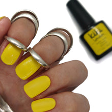 Load image into Gallery viewer, kiki london nail gel polish lemon tart yellow gellack gellac manicure nails shimmer pearly shiny bright neon summer
