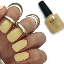 Load image into Gallery viewer, gel polish nails nail yellow pastel pale beach summer spring light creamy
