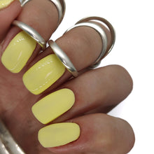 Load image into Gallery viewer, yellow gel polish nails nail manicure bright summer light lemon neon