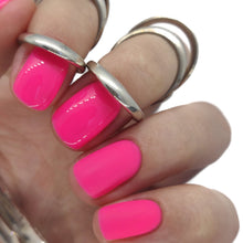 Load image into Gallery viewer, pink gel polish nails nail neon bright uv glow in the dark rave summer glowing vivid