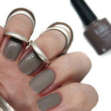Load image into Gallery viewer, brown taupe mauve metallic shimmer purple gel polish gellack gellac manicure nail nails fall autumn dark winter festive
