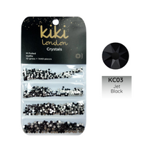 Load image into Gallery viewer, Black Nail Hotfix Rhinestone crystals 
