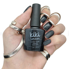 Load image into Gallery viewer, jet black nail gel polish nail nails shimmer glitter metallic staple classic dark deep silver 
