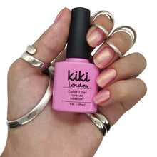 Load image into Gallery viewer, pink nails nail gel polish shimmer gold light pale silver glitter frosty shine pearl pearlescent pearly glitter pastel  
