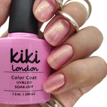 Load image into Gallery viewer, pink nails nail gel polish shimmer gold light pale silver glitter frosty shine pearl pearlescent pearly glitter pastel  
