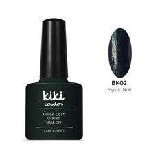 Load image into Gallery viewer, jet black nail gel polish nail nails shimmer glitter metallic staple classic dark deep silver 
