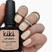 Load image into Gallery viewer, peach yellow pastel gel polish nail art summer spring speckled egg shell easter holiday creme cream 

