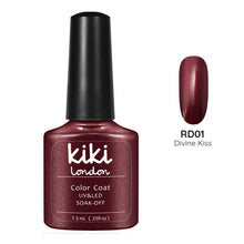 Load image into Gallery viewer, red burgundy deep dark wine gel polish nails nail manicure winter autumn maroon brown shimmer
