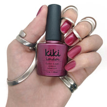 Load image into Gallery viewer, kiki london nail gel polish nails art design matte shiny long lasting uk vegan beauty   red burgundy deep dark wine cherry manicure winter autumn maroon brown
