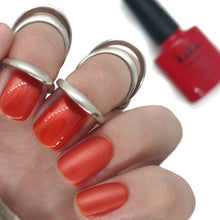 Load image into Gallery viewer, kiki london nail gel polish nails art design matte shiny long lasting uk vegan beauty   red orange bright gel polish nails gellac gellack nail shimmer summer fall burnt amber
