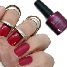Load image into Gallery viewer, red burgundy deep dark gel polish nails nail manicure winter autumn maroon christmas festive shimmer shiny
