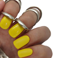 Load image into Gallery viewer, kiki london nail gel polish lemon tart yellow gellack gellac manicure nails shimmer pearly shiny bright neon summer
