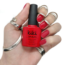 Load image into Gallery viewer, hot red pink summer shimmer gold shiny bright spring holiday gel polish manicure nails orange
