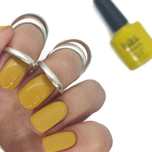 Load image into Gallery viewer, gel polish nail nails manicure yellow bright mustard fall summer muted 
