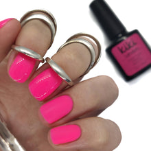 Load image into Gallery viewer, pink gel polish nails nail neon bright uv glow in the dark rave summer glowing vivid

